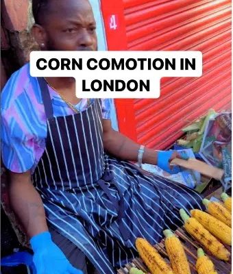 Nigerian Entrepreneur Brings Taste of Home to the UK with Roasted Corn Stand (Video)