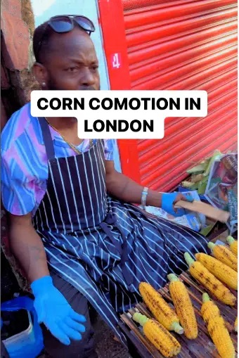 Nigerian Entrepreneur Brings Taste of Home to the UK with Roasted Corn Stand (Video)